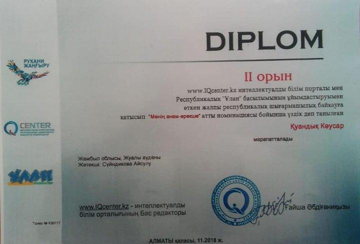 Республикалық олимпиада жеңімпаздары